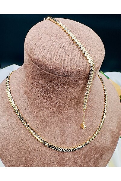 Adel Gold 14 Ayar Kadın Altın Sade Balık Sırtı Set-26,01-Gr