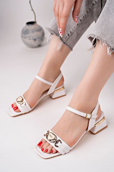 LZ SHOES Toc alb pentru femei New Season Heart Accesoriu Toc dublu culoare
