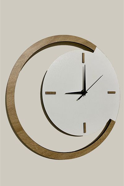 İnfigo Concept 42 cm Decorative Wooden Green Wall Clock - Moon