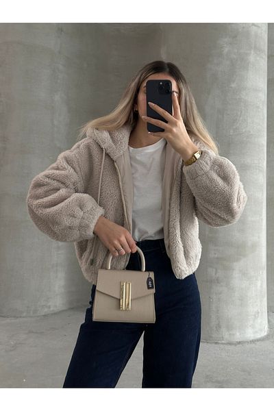 Night Geantă de mână și de umăr pentru femei Montanna Model Light Mink