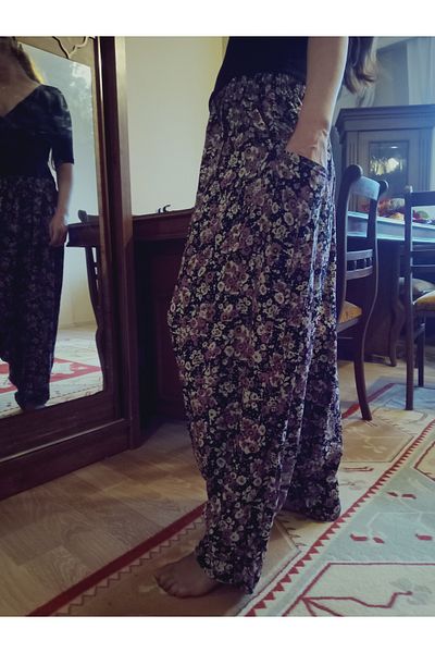 hoaryage Pânză de presiune din viscoză, cu modele florale, cu buzunare, 100% bumbac