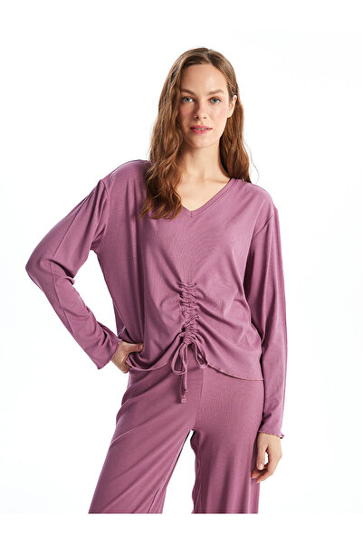 LC Waikiki Plum V-Neck Women's Pajama Set