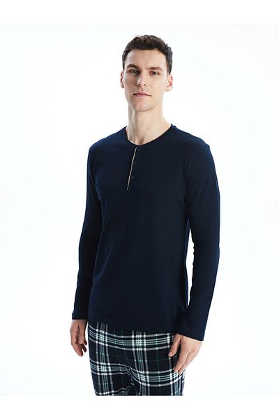 LC Waikiki Navy Blue Standard Fit Men's Pajama Set
