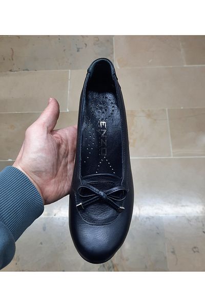ENZO PANTOFI SEZONIERI NEGRI ORTOPEDICI CU TAC GROSI DE PIELE INTERIOR-EXTERIOR DE FEMEI