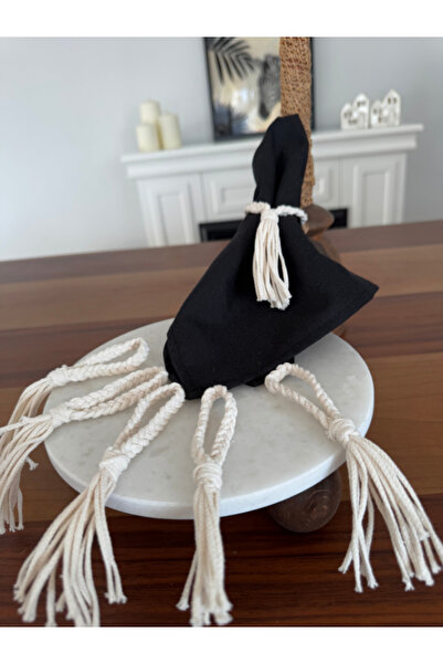 Menar Tasarım Special Design Rope Model Napkin Ring Handmade Bohemian Napkin Ring 6 Pieces