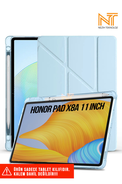 Nezih Case Huawei Honor Pad X8A 11 İnç Uyumlu Akıllı Kapak Kalem Bölmeli Tri Folding Tablet Kılıfı