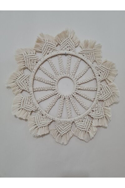 Zuviel Deco Handmade Yuvarlak Püsküllü Makrome Duvar Süsü