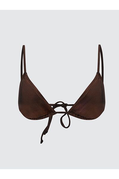 LC Waikiki Γυναικείο μπικίνι LCW DREAM Γκρι απλό με αφαιρούμενο μαξιλαράκι