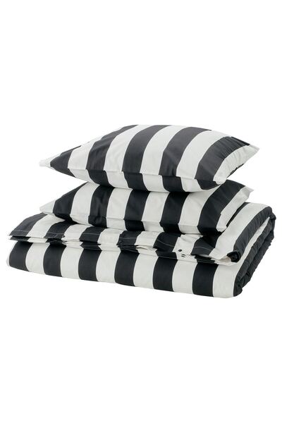 IKEA Σετ Παπλωματοθήκης Γυναικείας Προσωπικότητας 240x220/50x60 εκ. Λευκό-Μαύρο