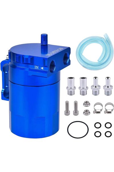 fulina Universal Oil Catch Can Kit,  300ml, strength and durability, Fits car oil catch tank, Blue