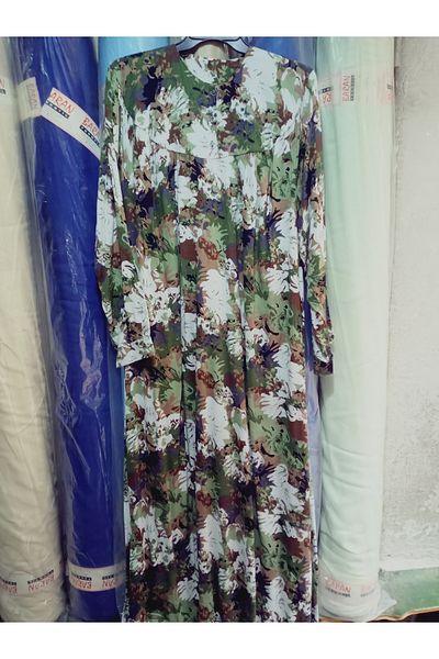hoaryage Robadan Rochie de mamă cu mânecă lungă, 100% viscoză, cu flori de trandafir, rochie de rugăciune
