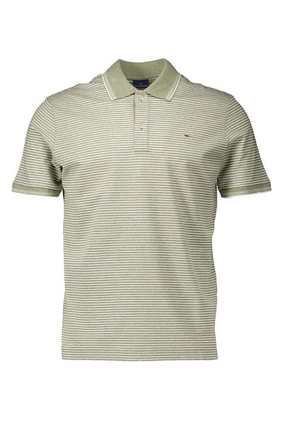 PAUL&SHARK Men's Polo Neck Striped Short Sleeve Cotton White-Green Polo Neck T-Shirt 25411226 -125