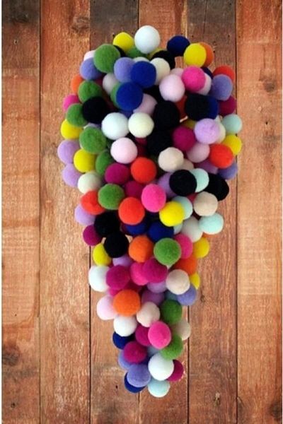 BİGÜMEX Colorful 2cm Plush Pompom, 100 Pieces