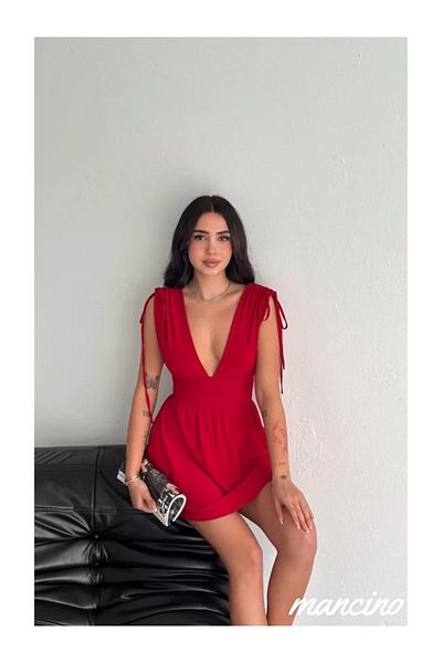 mancino Women's Low-Cut Dress with Shorts