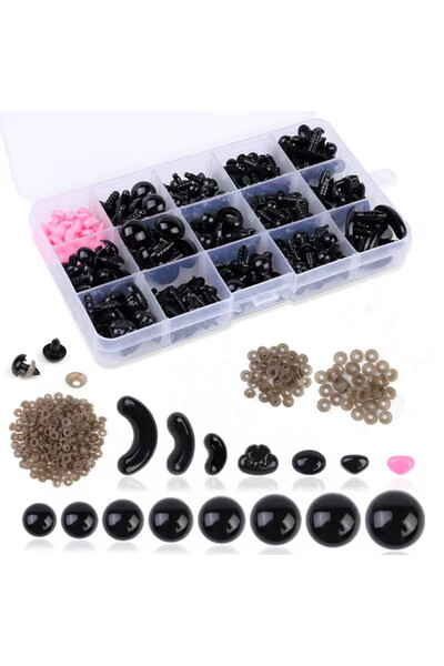 Choice مجموعة عيون من الصوف DIY مكونة من 586 قطعة من IMZAY عيون وأنوف بلاستيكية آمنة لصنع الدمى والحيوانات المحشوة...