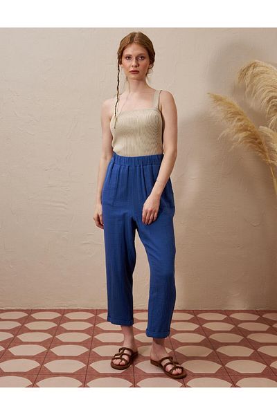 Kayra Carrot Cut Corn Pants Indigo