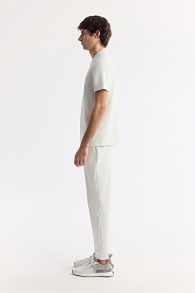 Avva Erkek Ekru Bisiklet Yaka Baskılı Bi-Stretch İnterlok Regular Fit T-Shirt A51Y1089