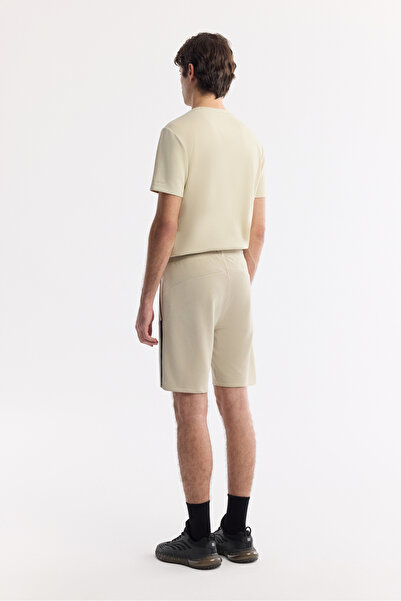 Avva Erkek Bej Beli Lastikli Bağcıklı Soft Touch Örme Regular Fit Şort A51Y3602