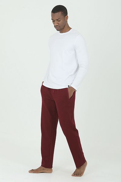 Damat Ds Damat Waffle 3-Piece Rob Pajama Set Claret Red