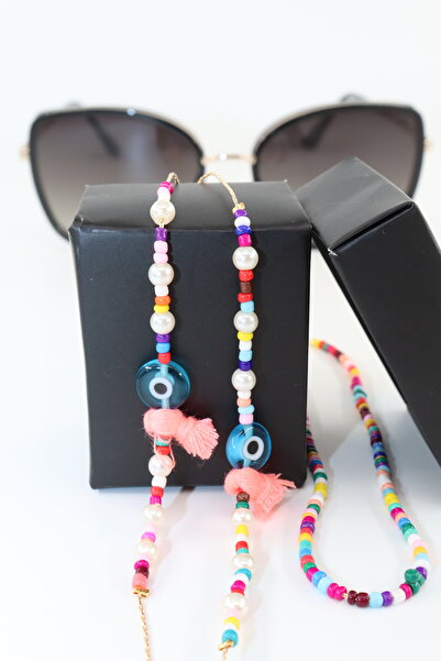 KEEBA حبل نظارات مطرز بالعين الذهبية. سلسلة النظارات النسائية. حبل النظارات. ...