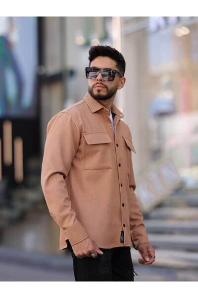 YXC Trend Maker Men's Mink Coated Wool Effect Knitted Shirt