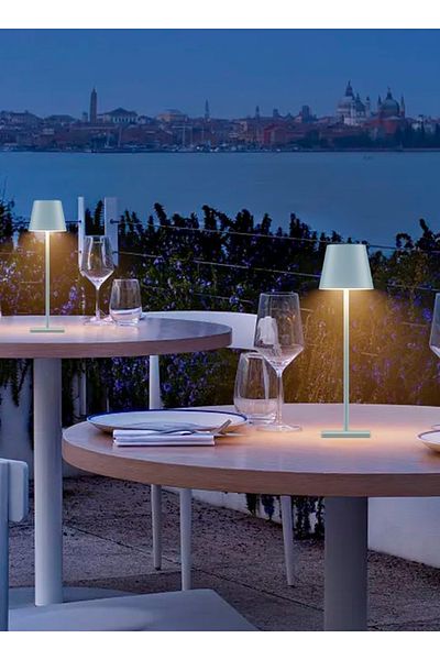 sharpdo LED Rechargeable High-Foot Table Lamp Atmosphere Lamp Night Light, Infinite 3-Tone Lighting