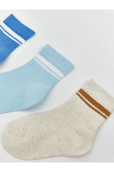 LC Waikiki New Season Striped Baby Boy Socks 5-Piece - S5Ej37Z1