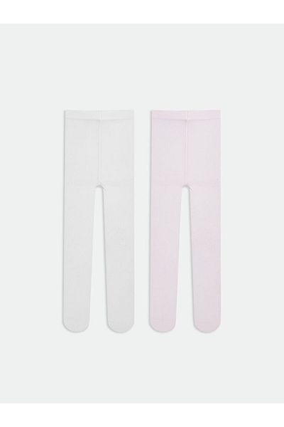 LC Waikiki New Season Elastic Waist Plain Baby Girl Pantyhose 2-Piece - S58571Z1