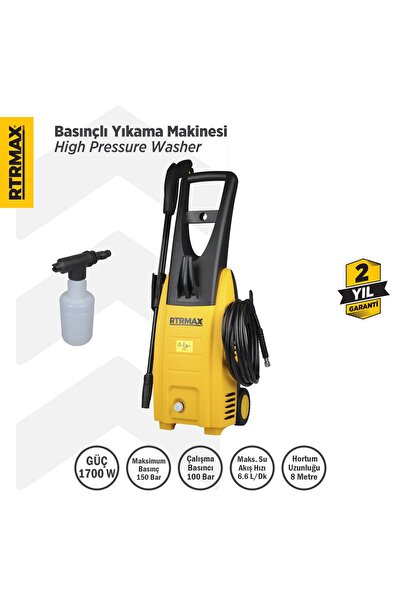 Rtrmax Rtm711 Yüksek Basınçlı Yıkama 1700 W 150 Bar