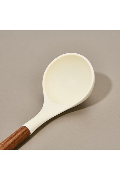 MİEN Mien Acacia Handle Silicone Serving Ladle - Brown / Cream