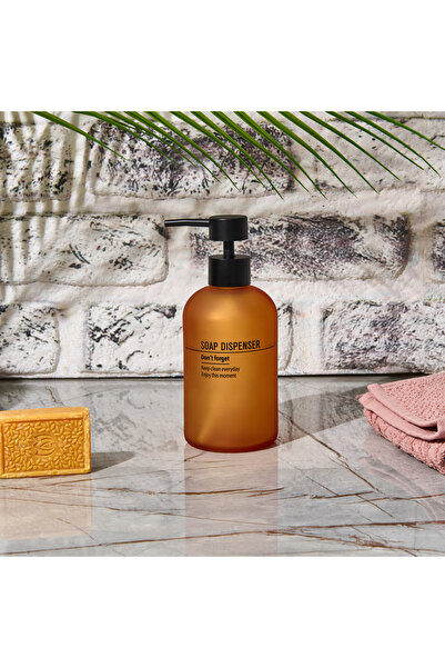MİEN Mien Cam Sıvı Sabunluk - Turuncu - 19 cm