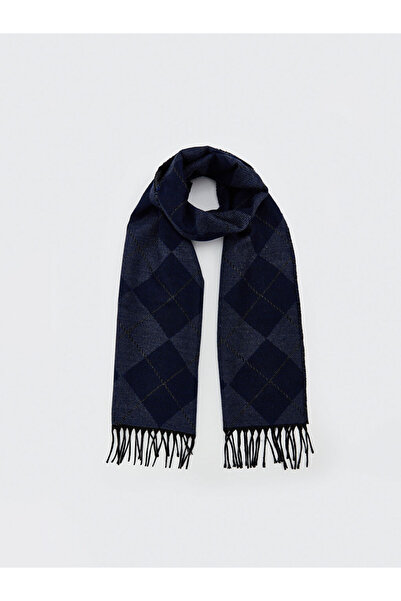 LC Waikiki Rmz Gi̇yi̇m Farki̇yla Checkered Embroidered Tassel Men's Scarf