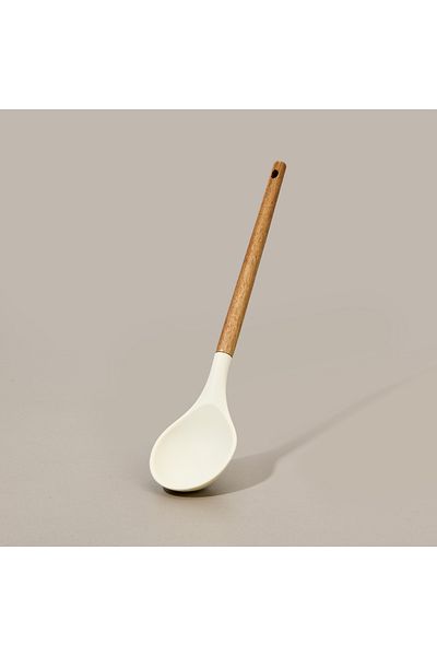 MİEN Mien Acacia Handle Silicone Serving Spoon - Brown / Cream