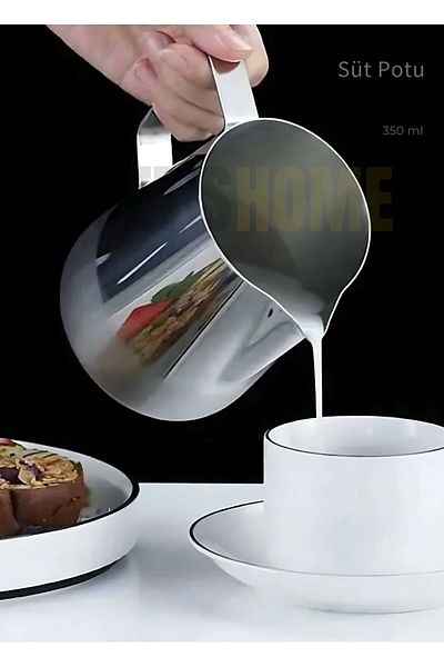 Jet's Home Milk Pot Stainless Milk Frothing Jug Steel Pitcher 350 ml