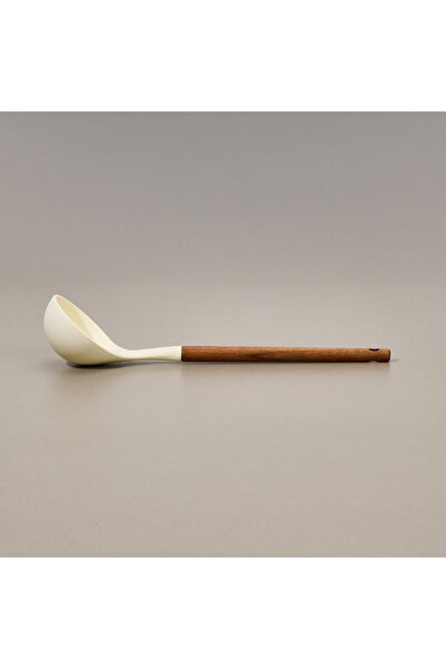 MİEN Mien Acacia Handle Silicone Serving Ladle - Brown / Cream