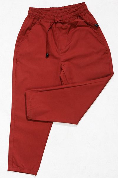 ASG TEKSTİL Burgundy Color Elastic Waist Lycra Children's Trousers