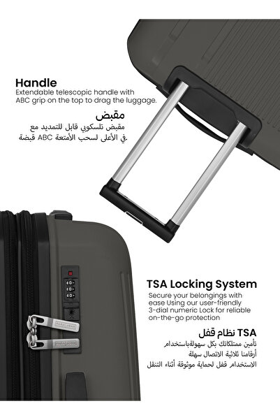 PARAJOHN Trekova 3 Pieces PP Luggage Trolley Set - DARK GREY