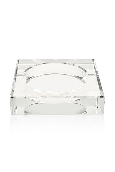 Evidea Deco Crystal Square Ashtray - Transparent - 10 cm