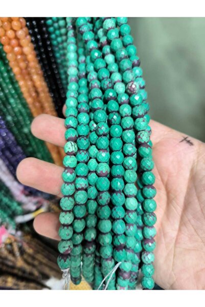 RLX BUJİTERİ حجر طبيعي حجر هاولايت فيروزي 8 مم 1 خيط 47 قطعة