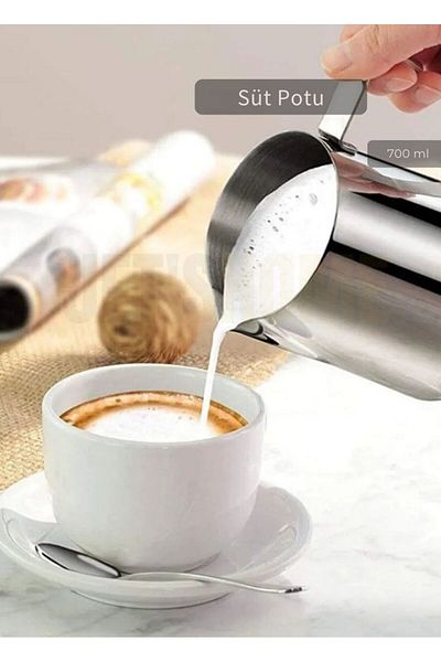 Jet's Home Milk Pot Stainless Milk Frothing Jug Steel Pitcher 700 ml
