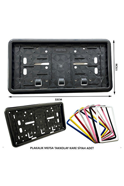 mefsa PLAKALIK PLASTİK TAK KOLAY KARE SİYAH ÇERÇEVELİ 1 ADET