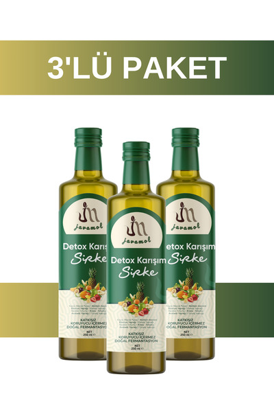 javamol Kayısı Detox Sirkesi Premium Doğal Organik Detox Sirke 3'Lü Paket 750 ml