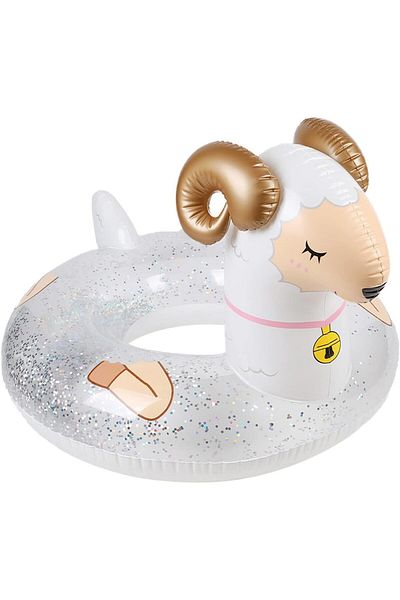 fulina Inflatable Sheep Pool Float, Cartoon Pvc Inflatable Swimming Ring,Suitable for Summer