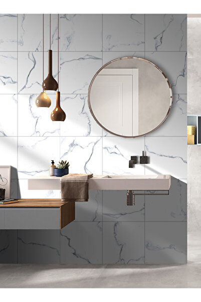 sharpdo 5pcs Thick Marble Sticker Set for Living Room and Bedroom, Waterproof Wall and Floor Stickers