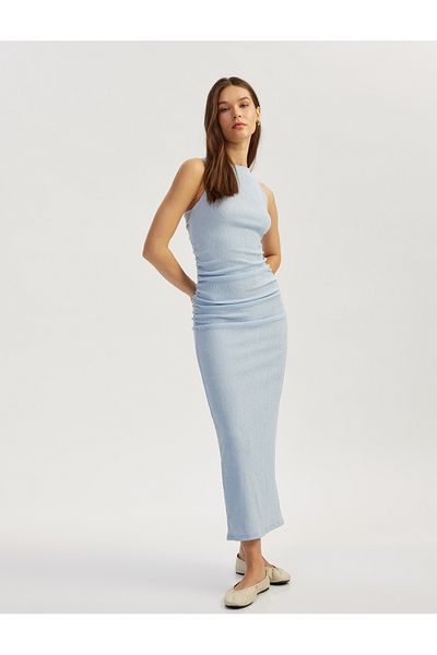 Koton Rochie lungă slim fit - decolteu - amestec de viscoză - înfășurat
