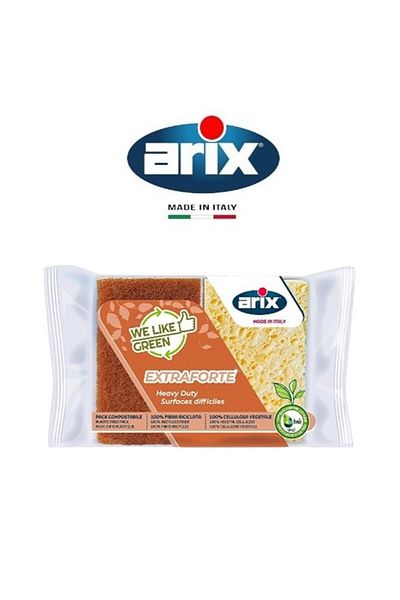 ARIX Extra Forte Natural Cellulose Sponge 2pcs - Perfect for Kitchen Use