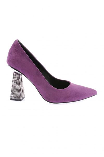 DGN Stoned Heel Pointed Toe Women's Goblet Heeled Shoes 6821535