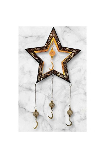 giftzen Dk-452 Led Işıklı Pilli Asmalı Büyük Yıldız Ramazan Süsü 23.5x28x2.5cm