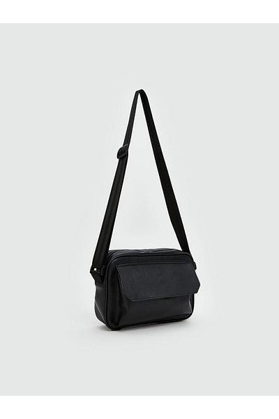 LC Waikiki Lcw Accessories Black Leather Look Men's Crossbody Bag