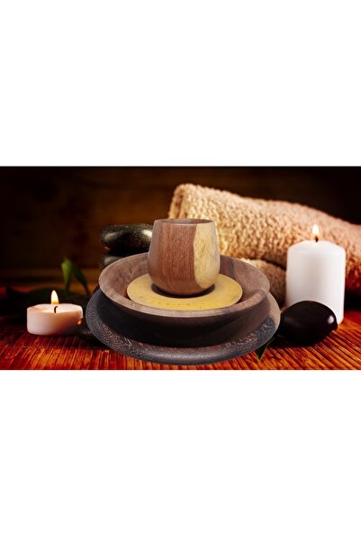 ghalia A4-piece acacia wood dining set,handmade set,2large and small deep plates+a cup with a plate